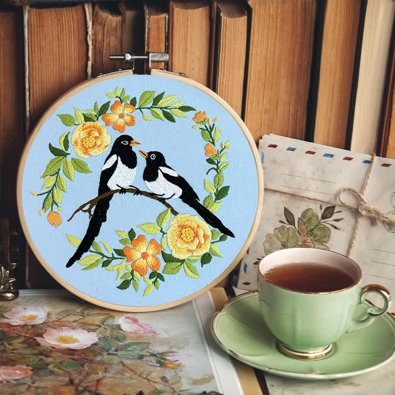 Rubbyoo Embroidery Kit - Love Birds And Flowers