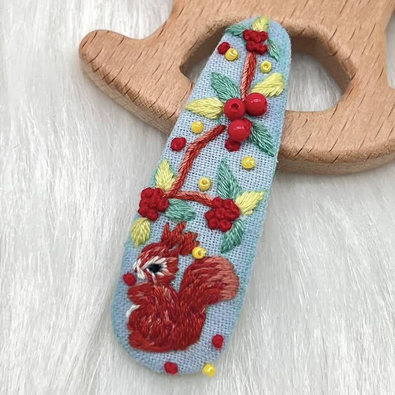 Embroidered hair clip DIY handmade material bag hair accessory headpiece