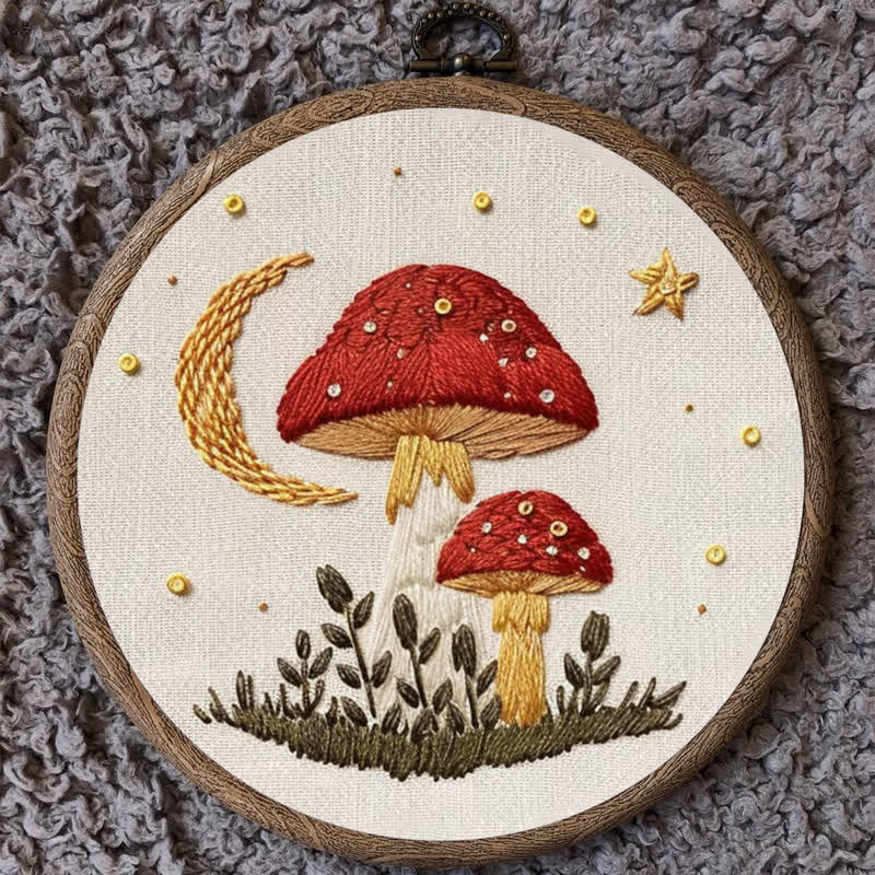 Rubbyoo Embroidery Kit - Woodland Mushroom
