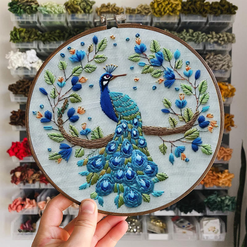 Rubbyoo Embroidery Kit - Stunning Peacock | Diy Handmake Needle Crafts