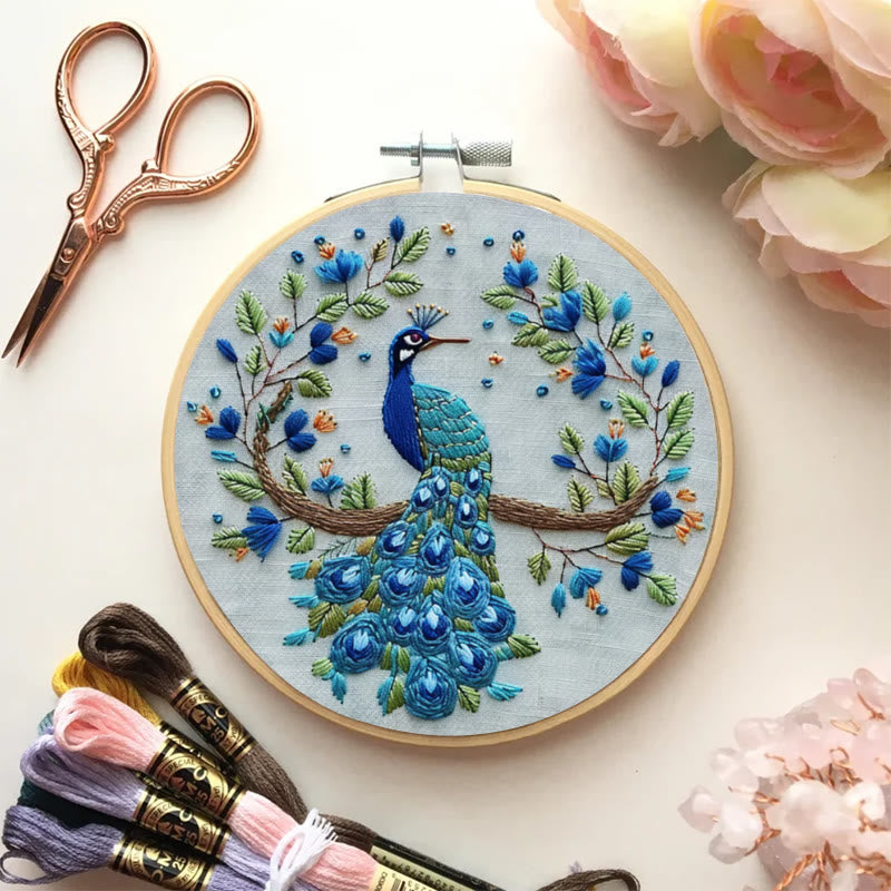 Rubbyoo Embroidery Kit - Stunning Peacock | Diy Handmake Needle Crafts