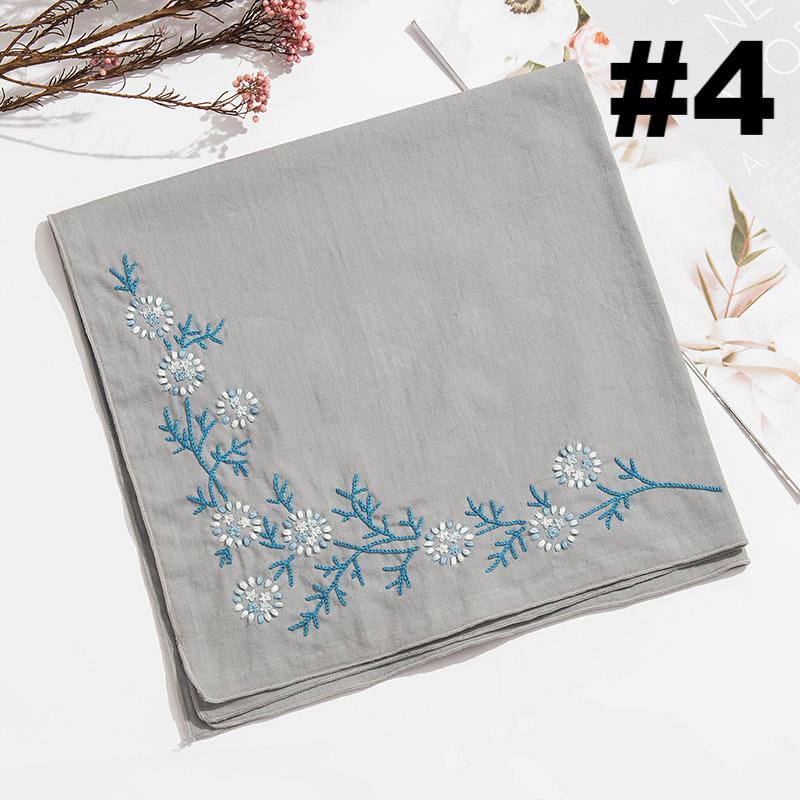 Embroidery Handkerchief Kit | Diy Floral Needlework |  Handicraft For Mother
