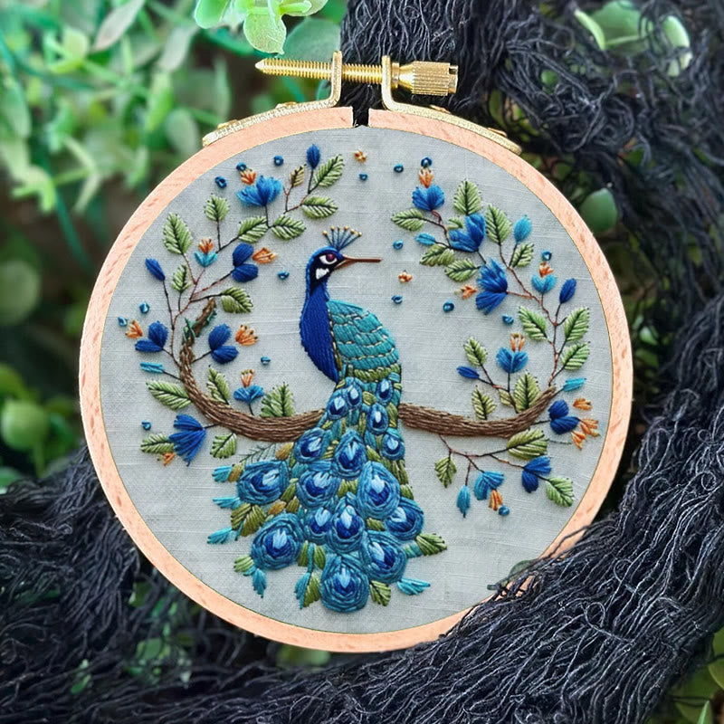 Rubbyoo Embroidery Kit - Stunning Peacock | Diy Handmake Needle Crafts