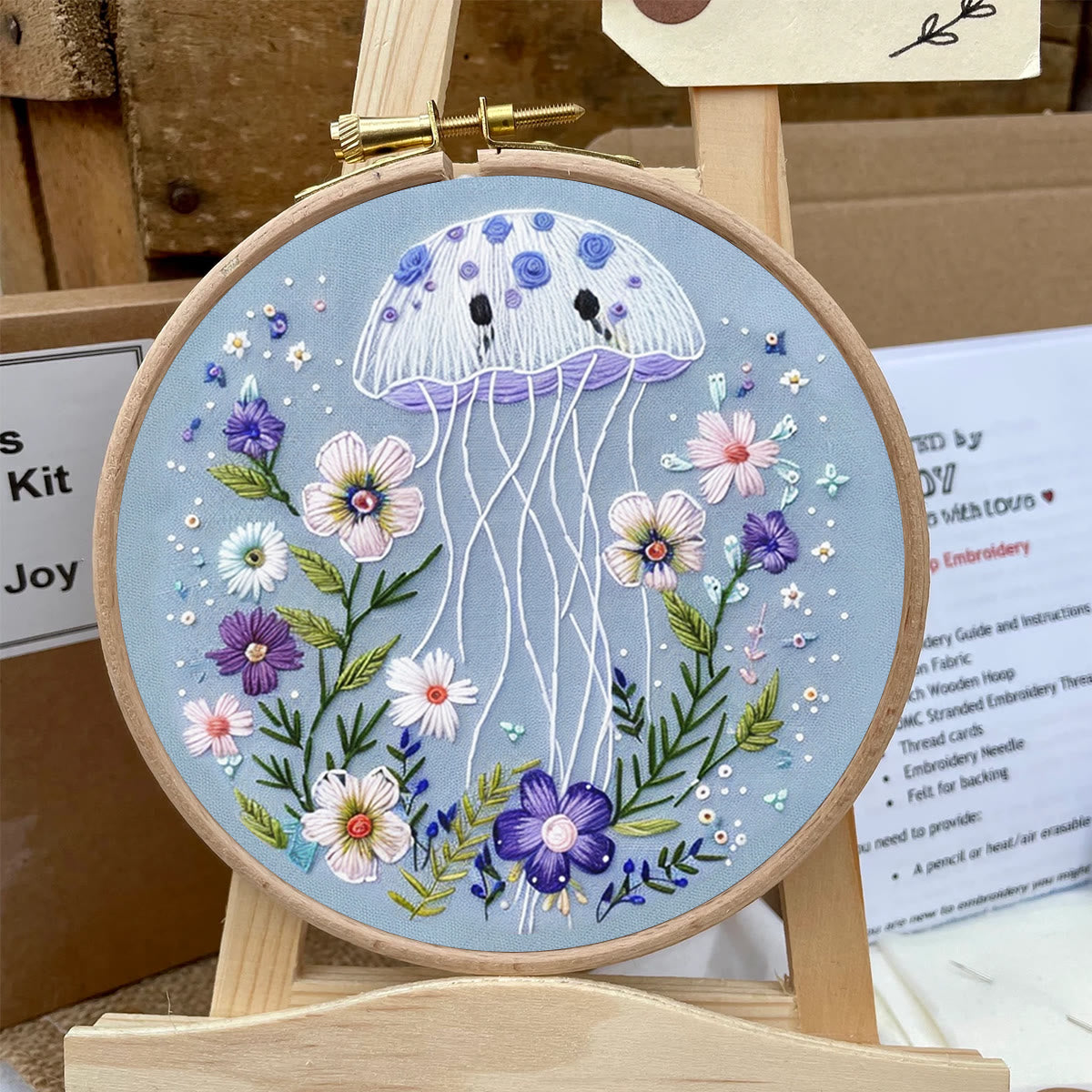 Rubbyoo Embroidery Kit -Blue Jellyfish