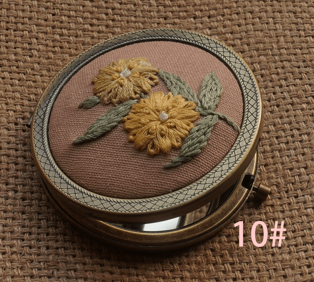 Embroidery Foldable Mirror Kit  | Portable Makeup Mirror |  Unique Handmade Craft