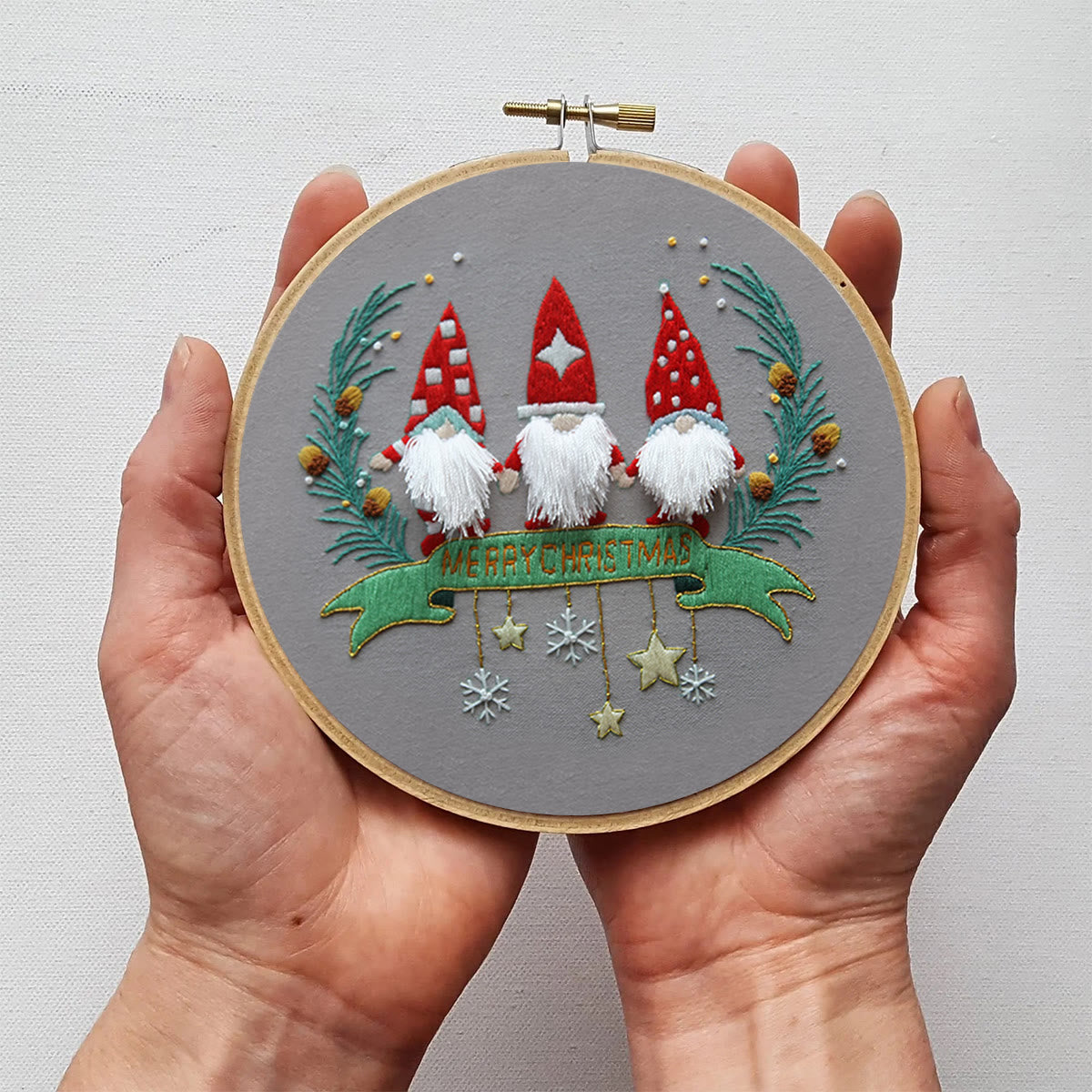 Rubbyoo Embroidery Kit-Three Santa Claus