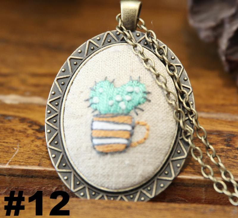 Embroidery Necklace Kits | Creative Stitching Ornament | Hand Embroidered Flower Pendant | Gifts For Her