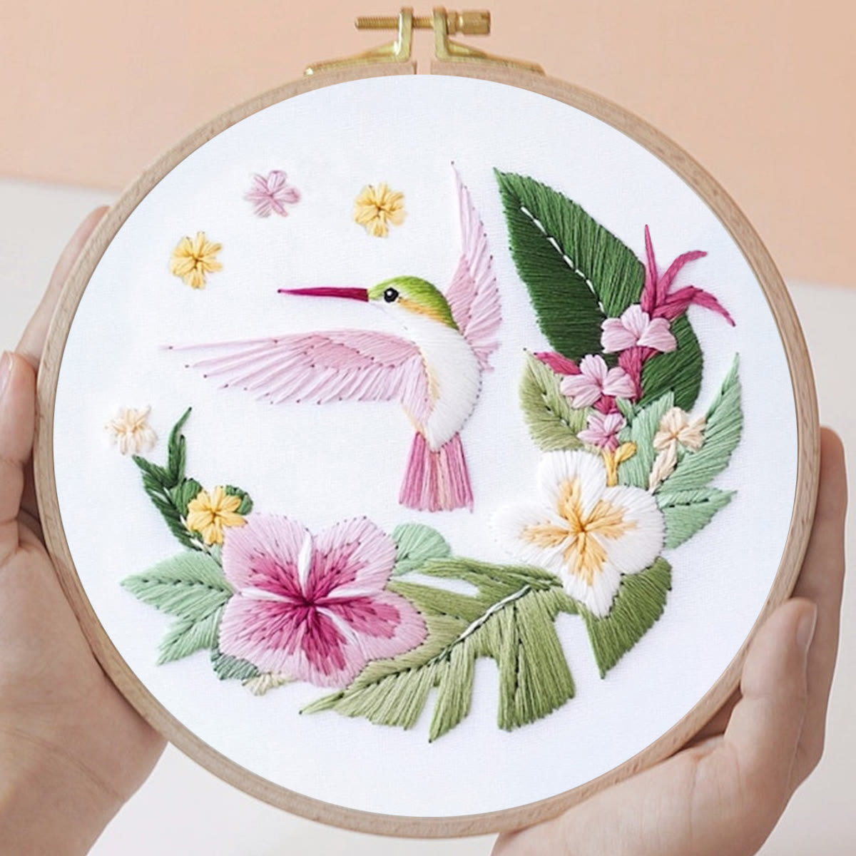 Rubbyoo Embroidery Kit - Spring Hummingbird |  Handmade Craft Gift