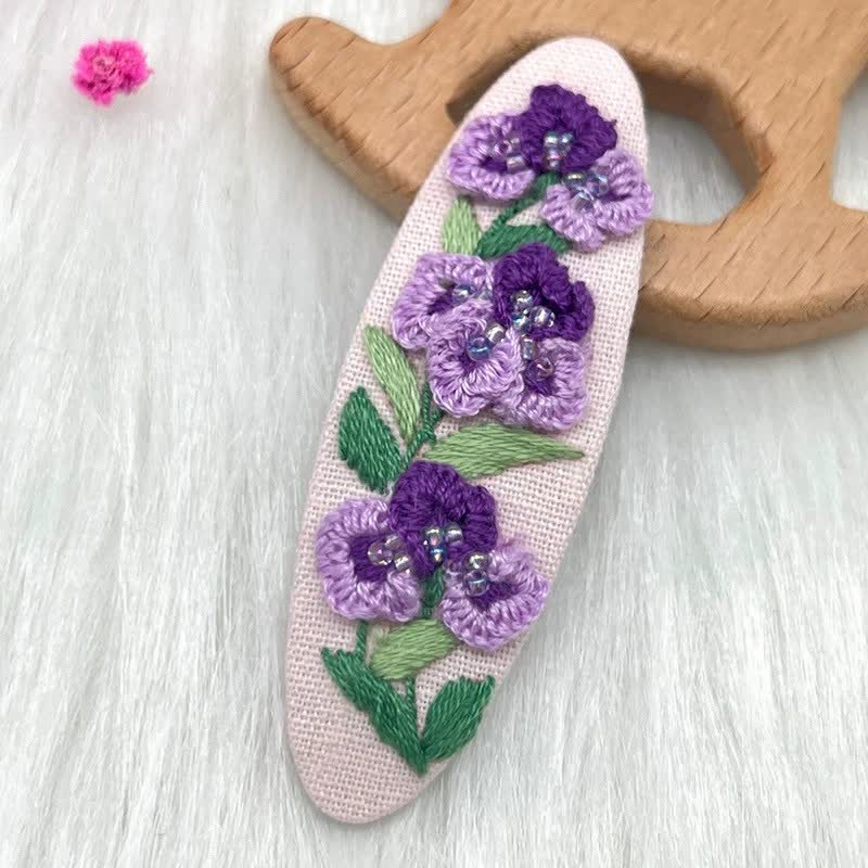 Embroidered hair clip DIY handmade material bag hair accessory headpiece
