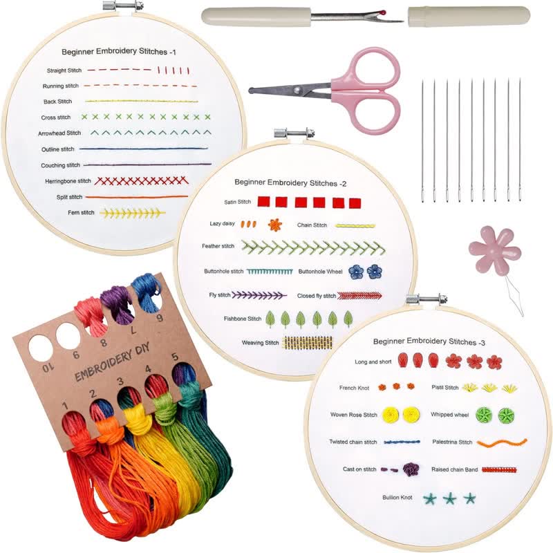 1Pack Embroidery Starter Kit For Adults