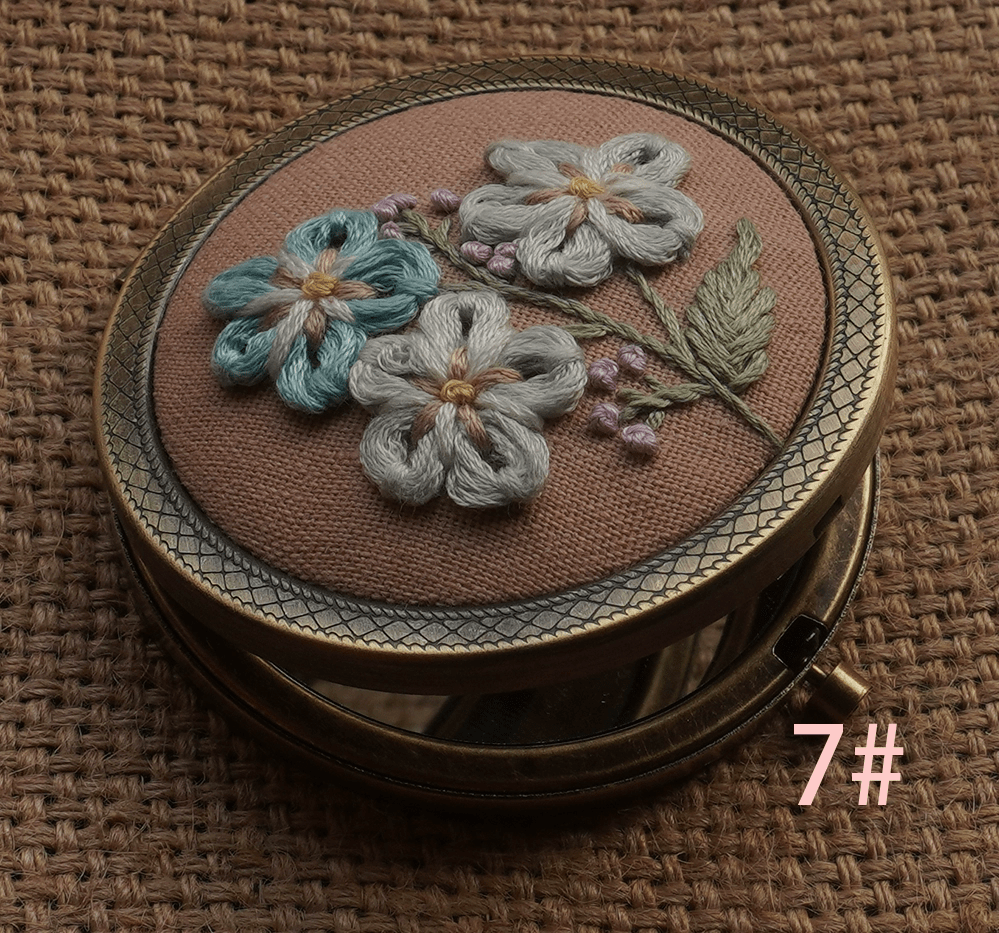 Embroidery Foldable Mirror Kit  | Portable Makeup Mirror |  Unique Handmade Craft