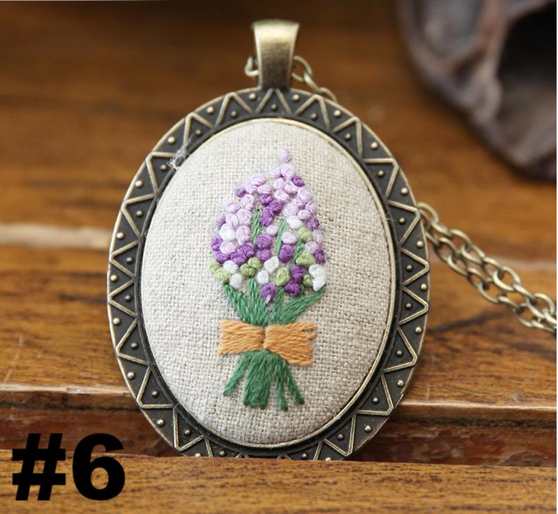Embroidery Necklace Kits | Diy Sewing Pendants  | Suitable For Mother Day Gift