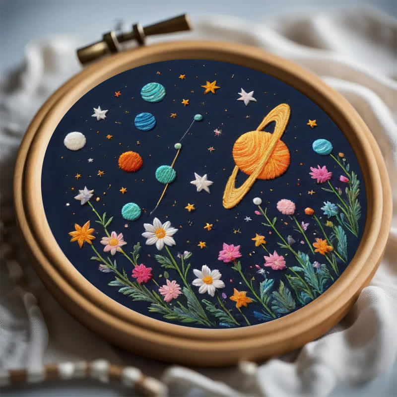 Rubbyoo Embroidery Kit - Planets and Stars