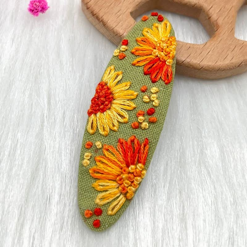 Embroidered hair clip DIY handmade material bag hair accessory headpiece